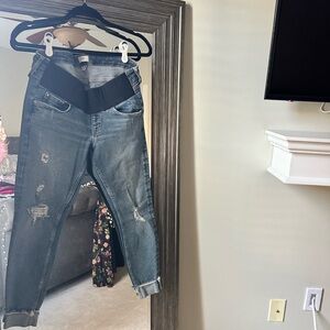 River Island Blue maternity Distressed Boyfriend Jeans